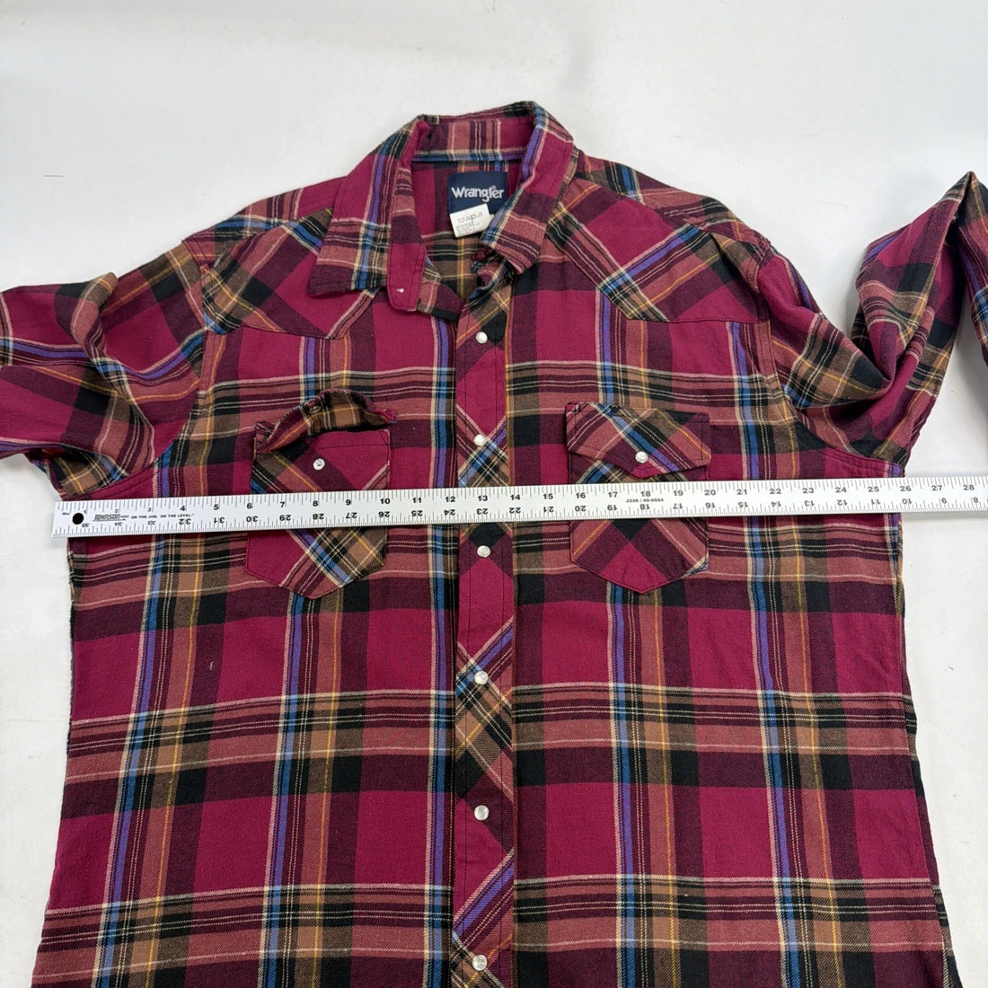 Wrangler Western Pearl Snap Shirt Size XL Plaid