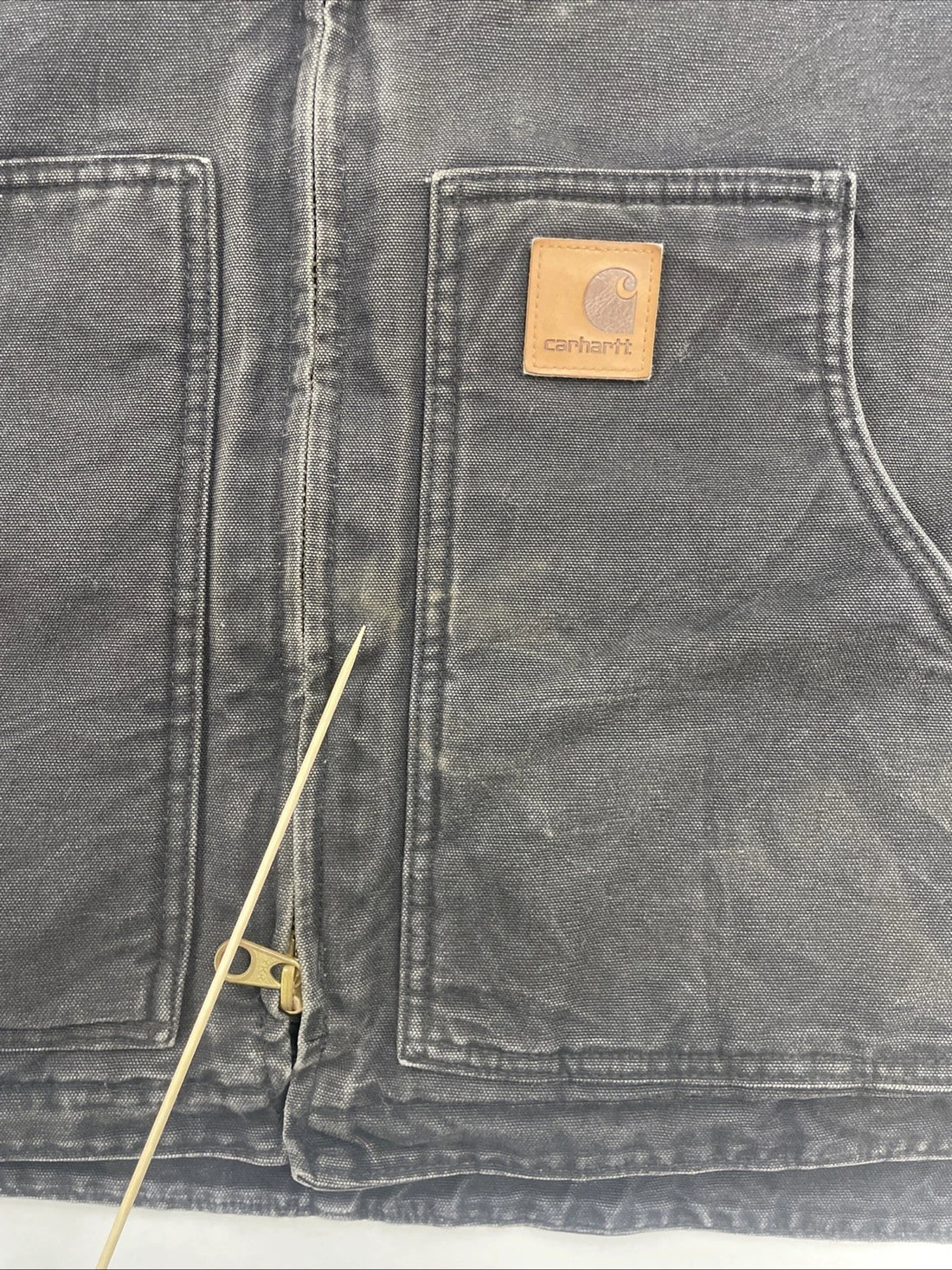 Carhartt Canvas Work Jacket Size XL Sherpa Lined C61 BLK