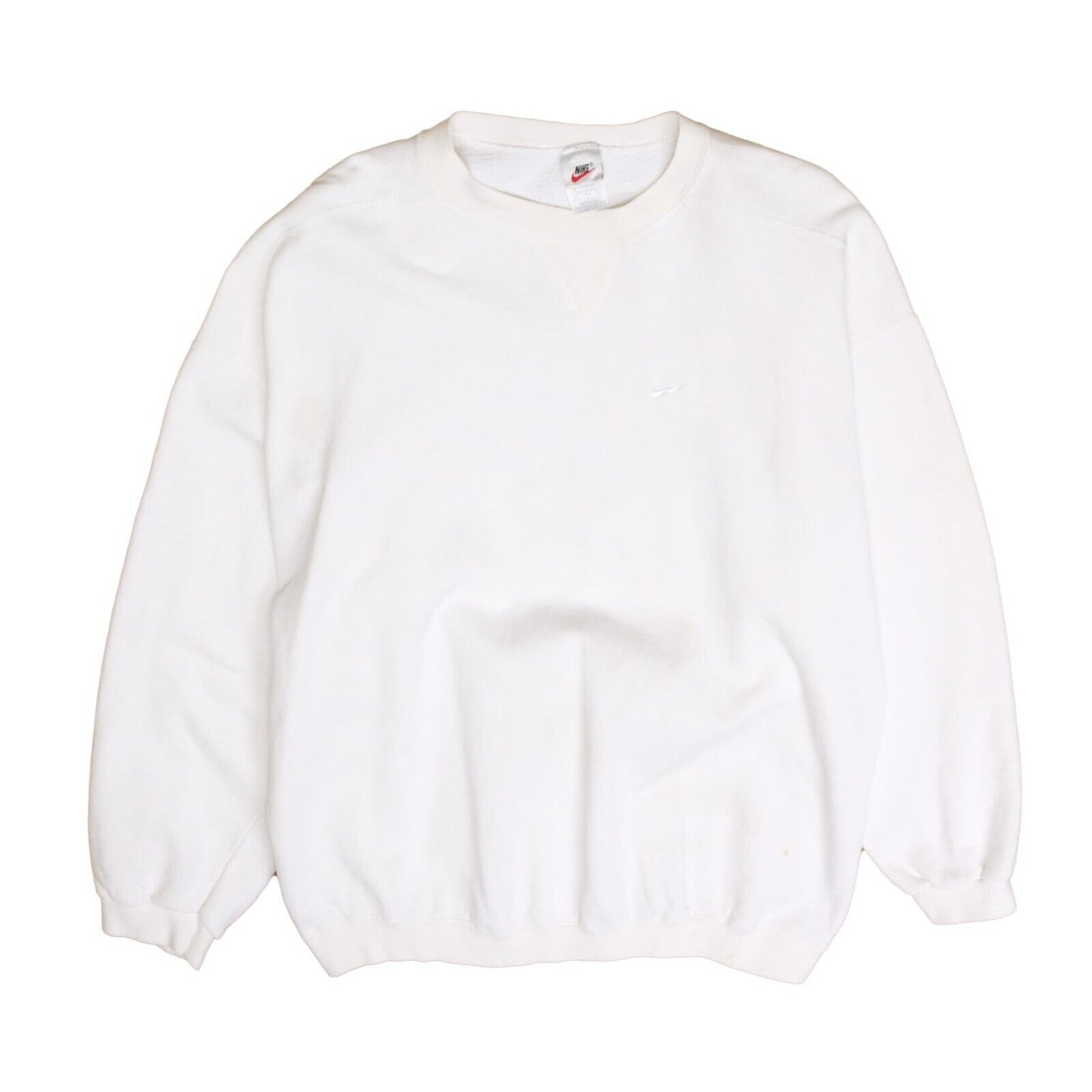 Vintage Nike Sweatshirt Crewneck Size Medium White Embroidered Swoosh 90s