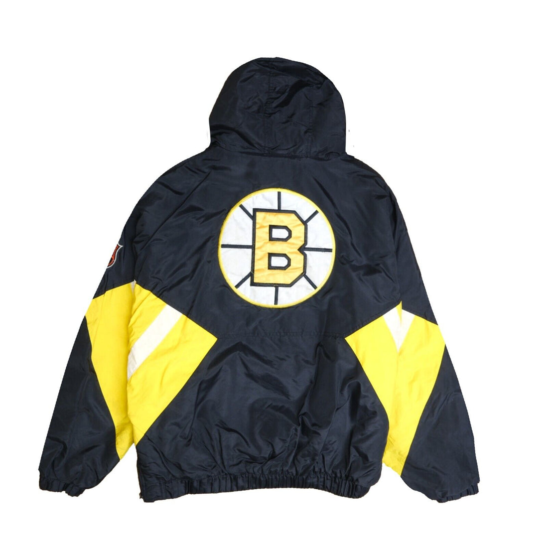 Vintage Boston Bruins Starter Puffer Jacket Size XL Black Insulated 1/2 Zip NHL