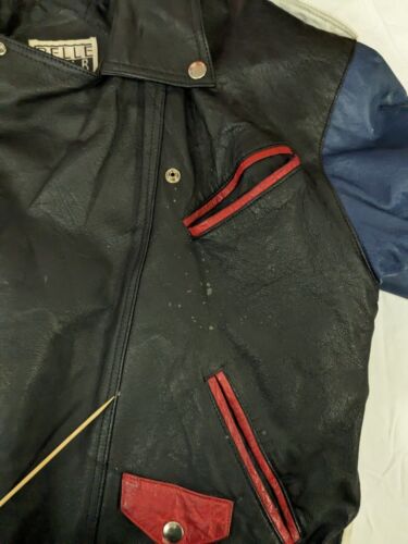 Vintage Pelle Cuir USA Leather Motorcycle Jacket Size Medium Black America