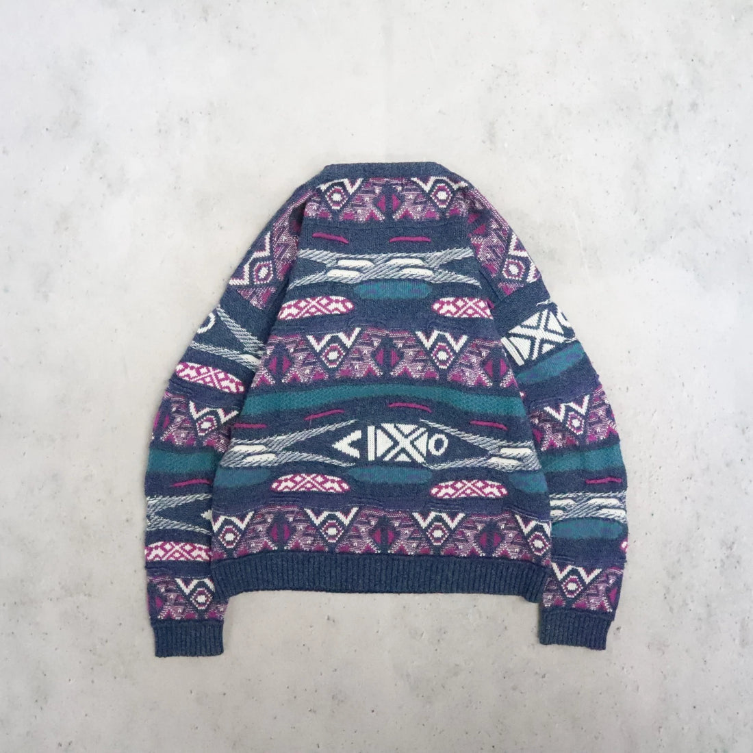 Vintage Protege 3D Knit Pullover Sweater Size Large