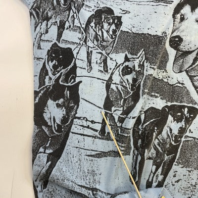 Vintage Alaskan Dog Sled T-Shirt Size XL All Over Print