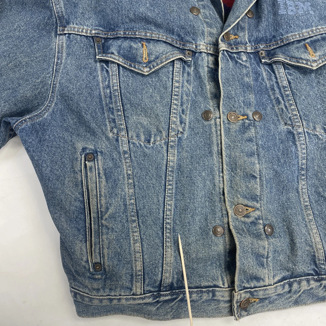 Vintage IBM International Denim Trucker Jacket Size Large Blanket Lined