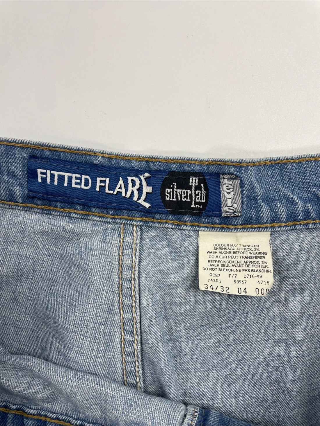 Vintage Levi's Silvertab Fitted Flare Denim Jean Pants Size 34 X 32