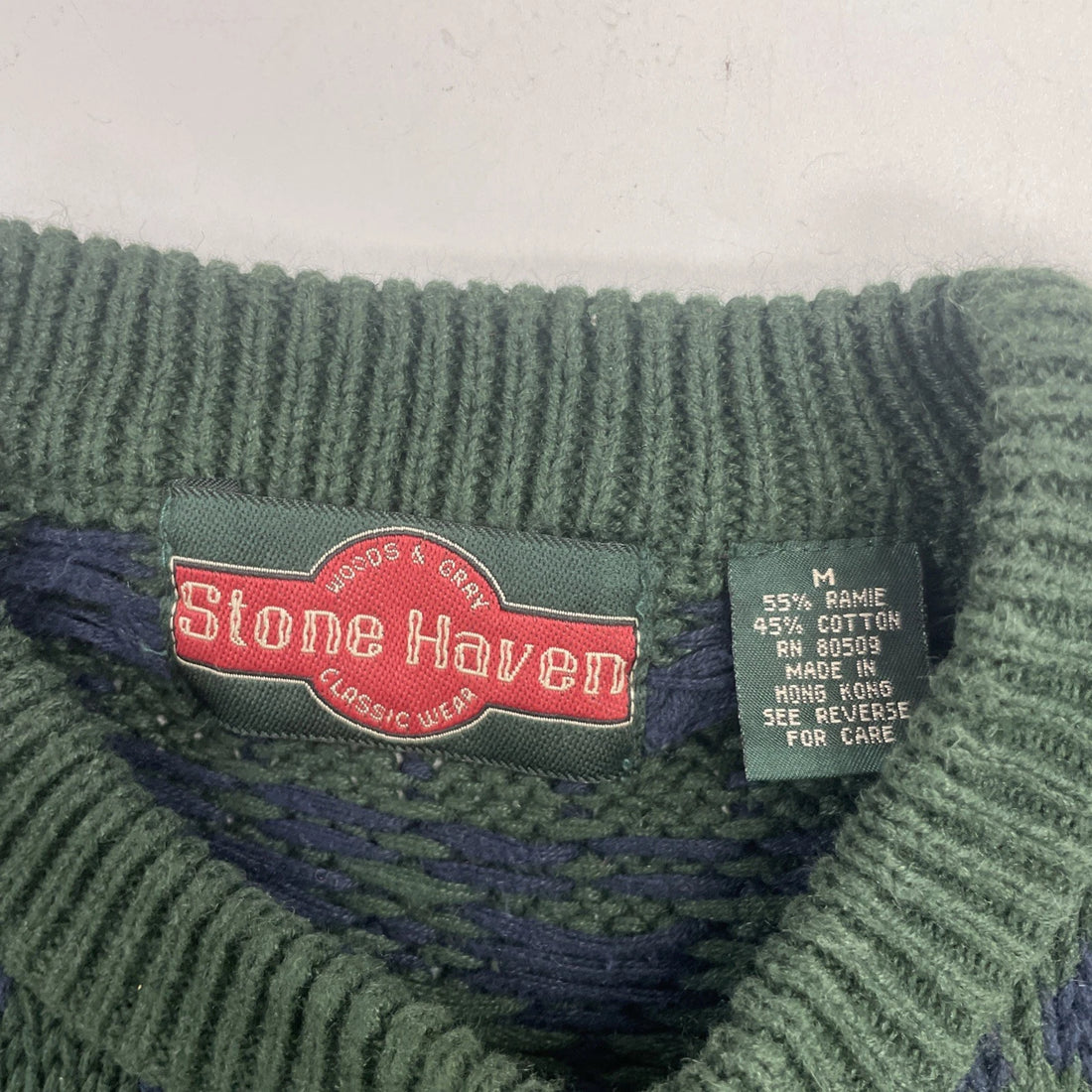 Vintage Stone Haven Crewneck Sweater Size Medium Fair Isle