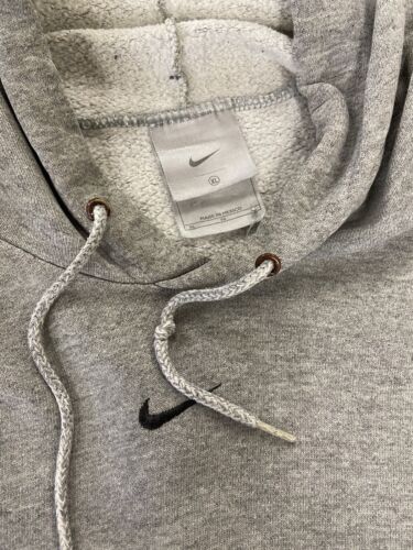 Vintage Nike Middle Swoosh Sweatshirt Hoodie XL Gray Embroidered