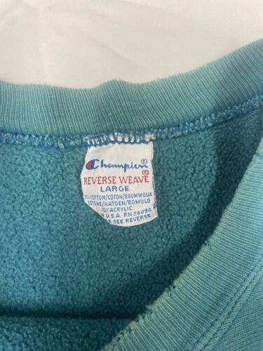 Vintage Champion Reverse Weave Sweatshirt Size Large Teal