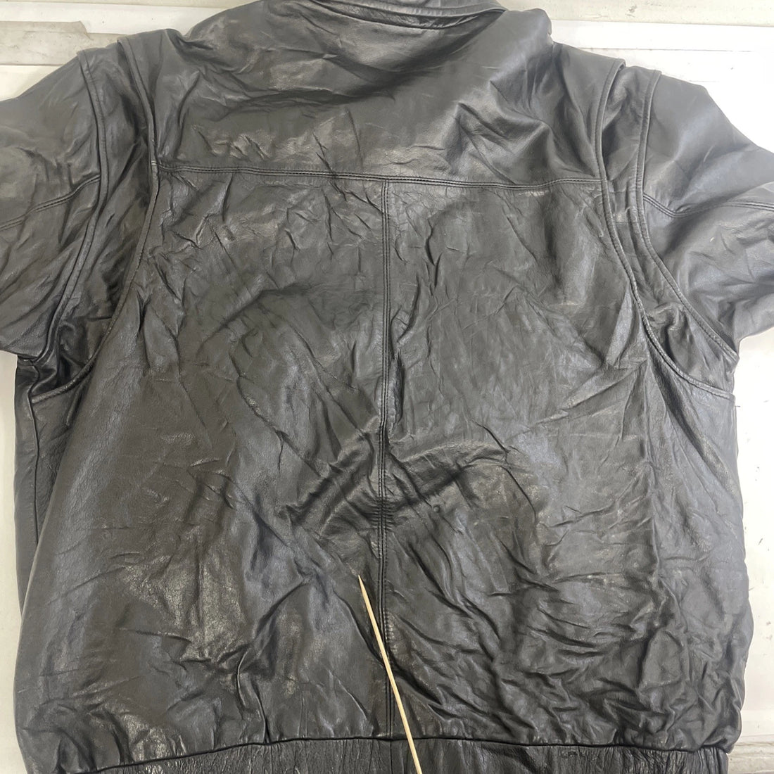 Vintage St. John's Bay Leather Bomber Jacket Size Large Black