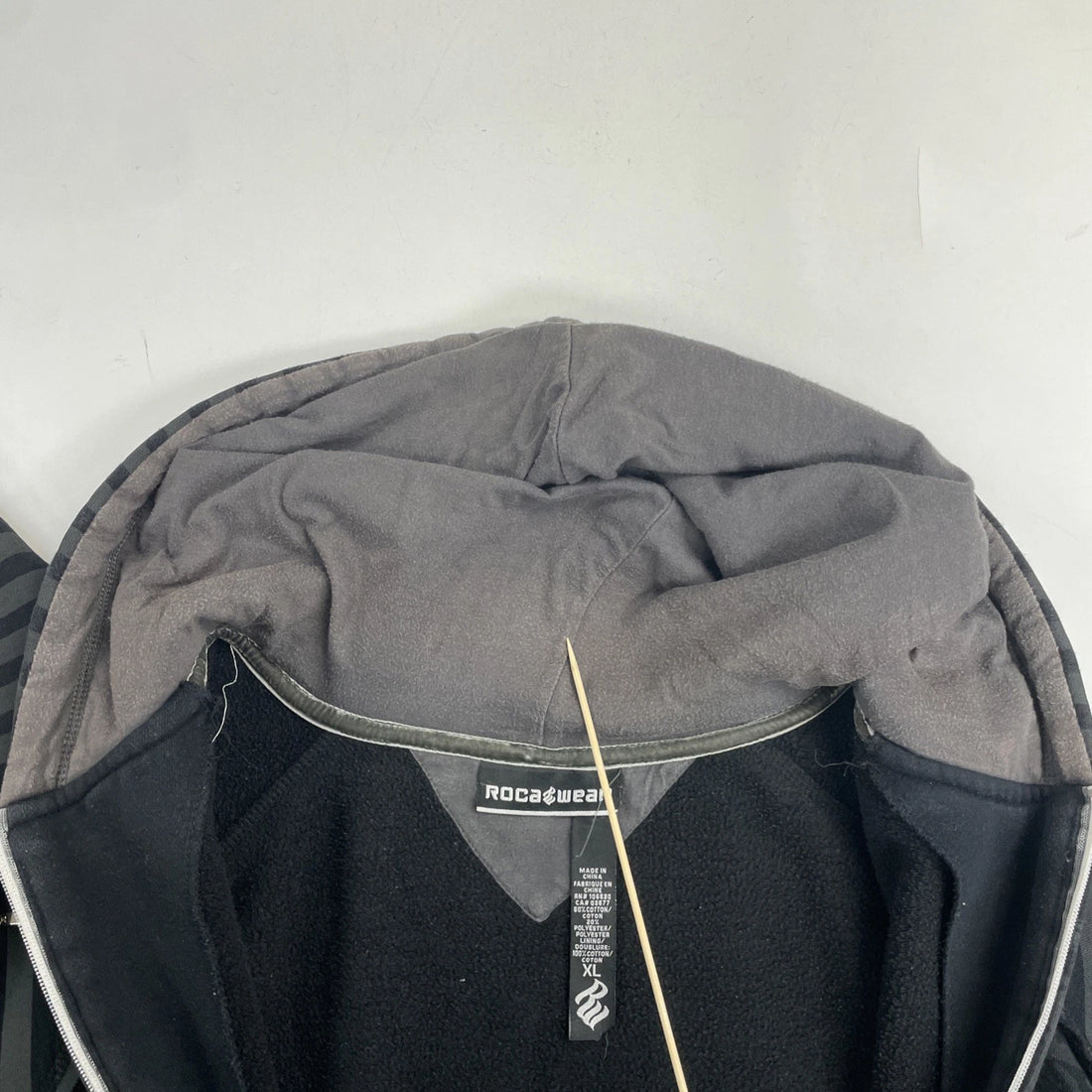 Rocawear Full Zip Sweatshirt Hoodie Size XL All Over Print Y2K