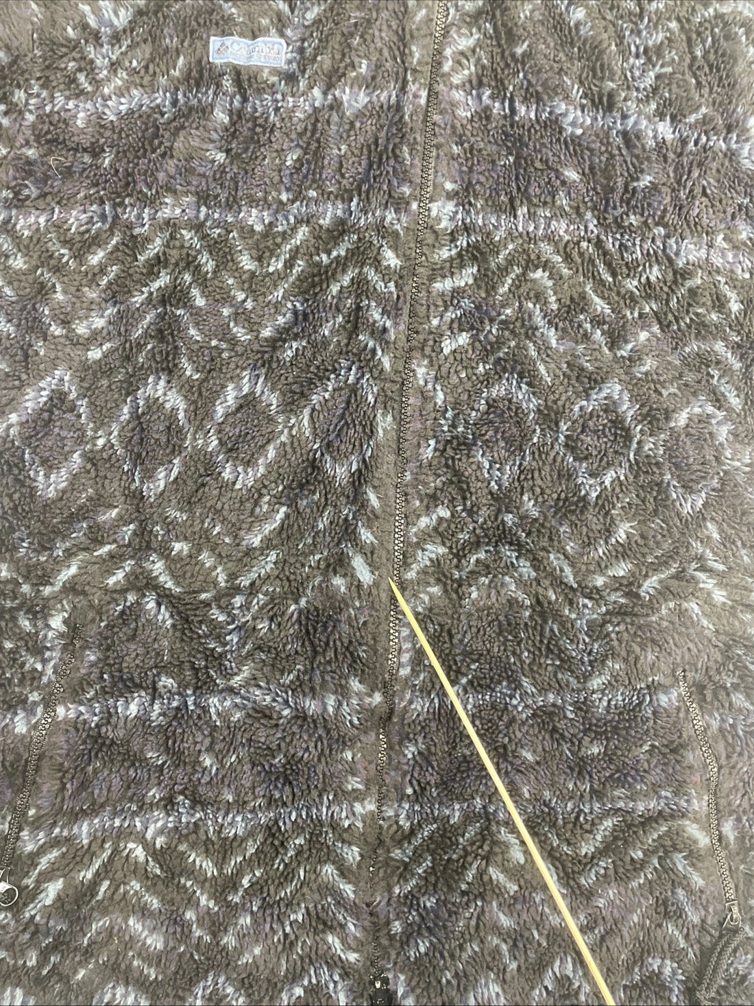 Vintage Columbia Fleece Jacket Size Medium Aztec Blue Black