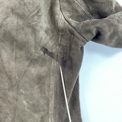 Vintage Polo Ralph Lauren Leather Suede Coat Jacket Size Medium Brown