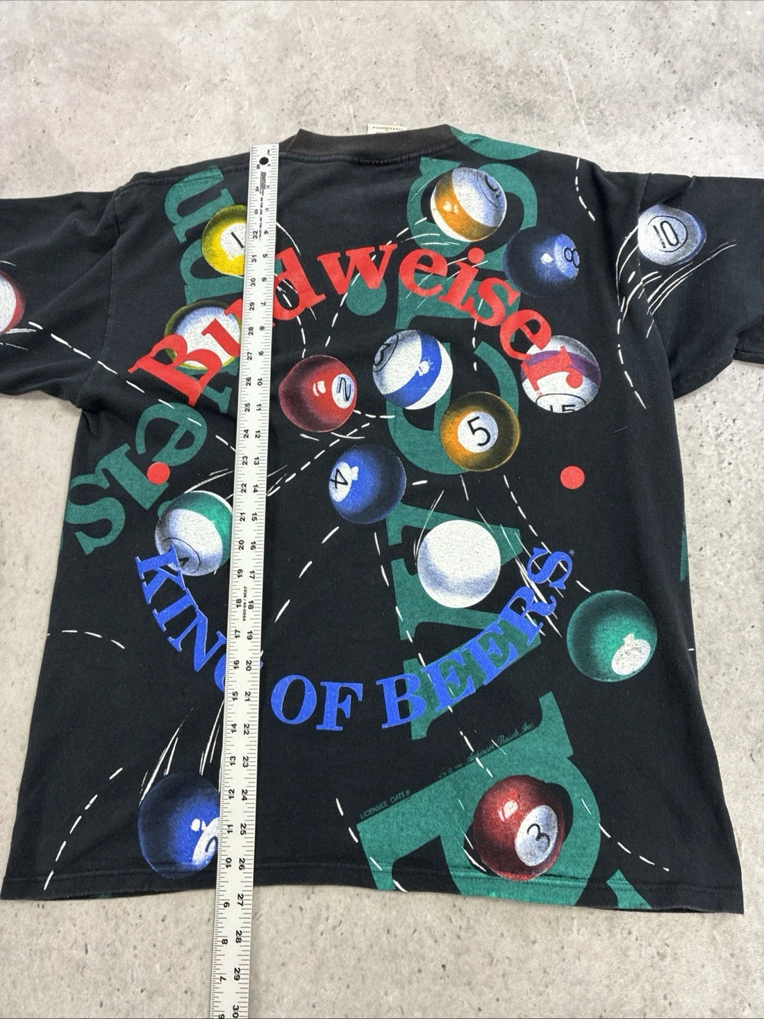 Vintage Budweiser King Of Beers Billiards Pool T-Shirt Large 90s