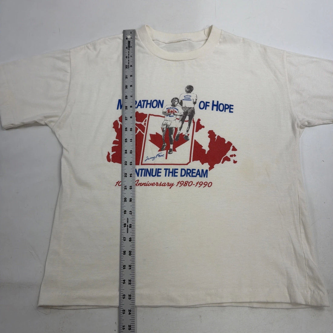 Vintage Terry Fox Marathon Of Hope 10th Anniversary T-Shirt Size Medium 90s