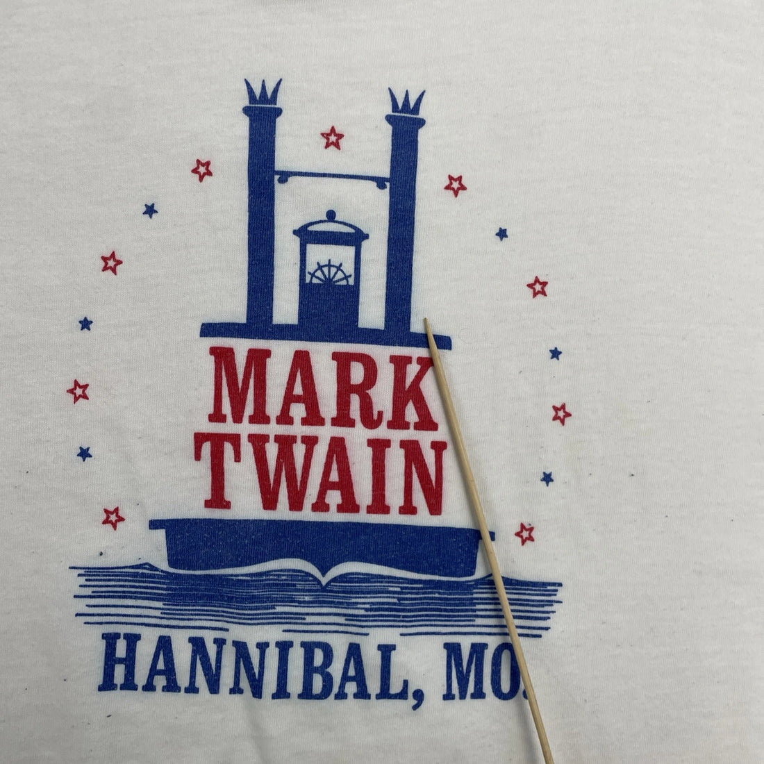 Vintage Mark Twain Hannibal Missouri Champion Ringer T-Shirt Size Large 80s