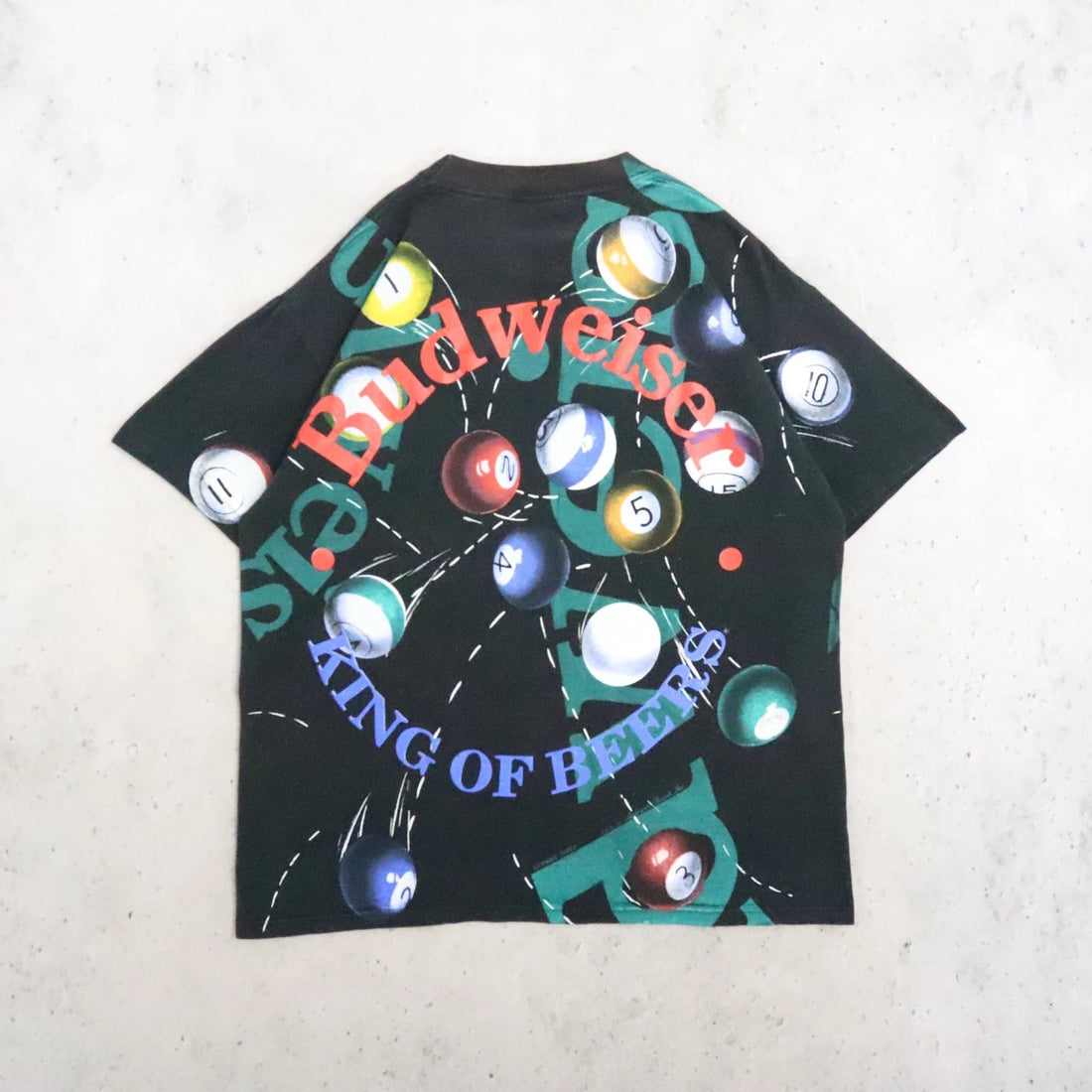 Vintage Budweiser King Of Beers Billiards Pool T-Shirt Large 90s