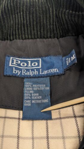 Vintage Polo Ralph Lauren Puffer Vest Jacket Size Medium Plaid Lined