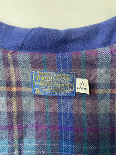 Vintage Pendleton Wool Bomber Jacket Size Large Blue