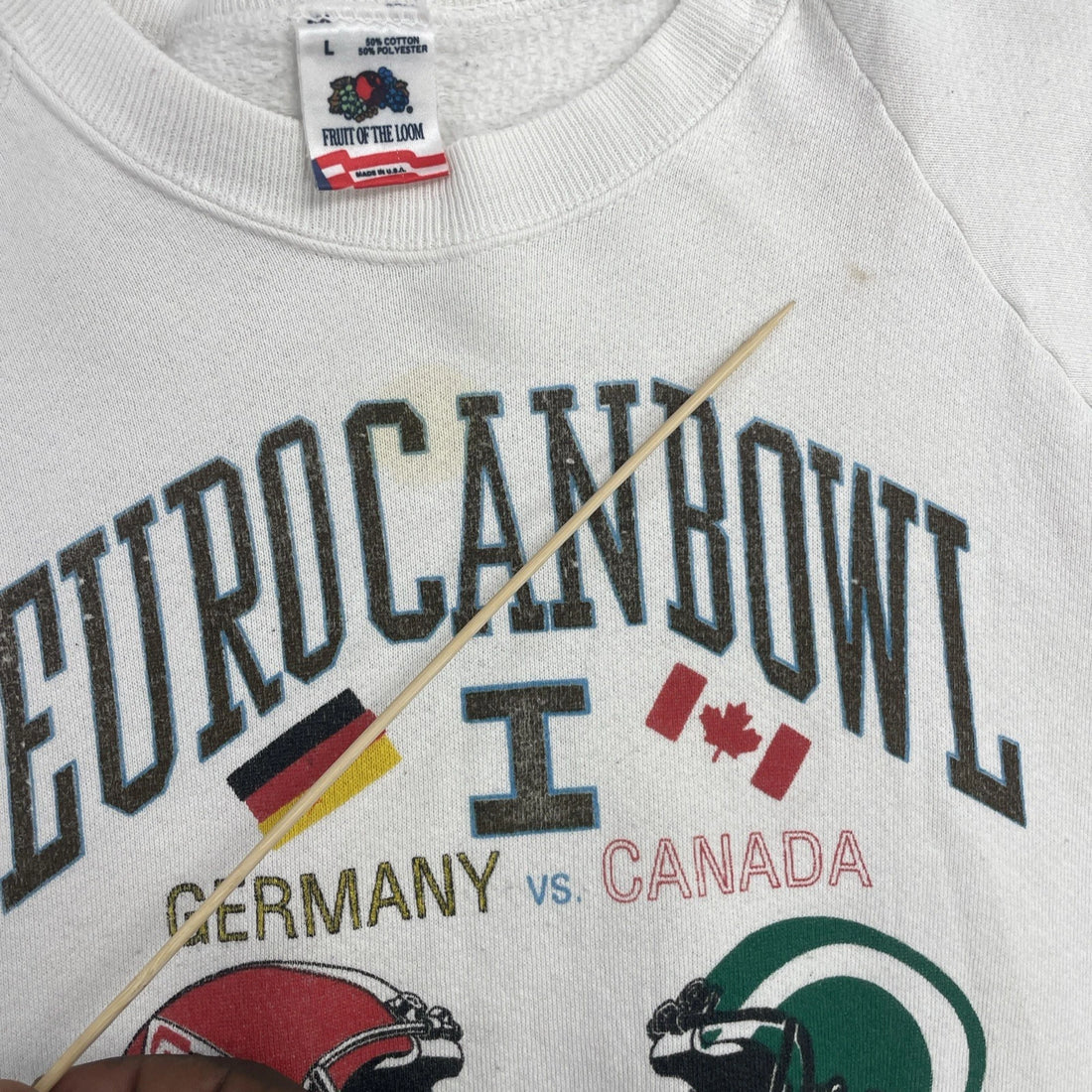 Vintage Eurocanbowl Germany Vs Canada Football Sweatshirt Size Large 90s