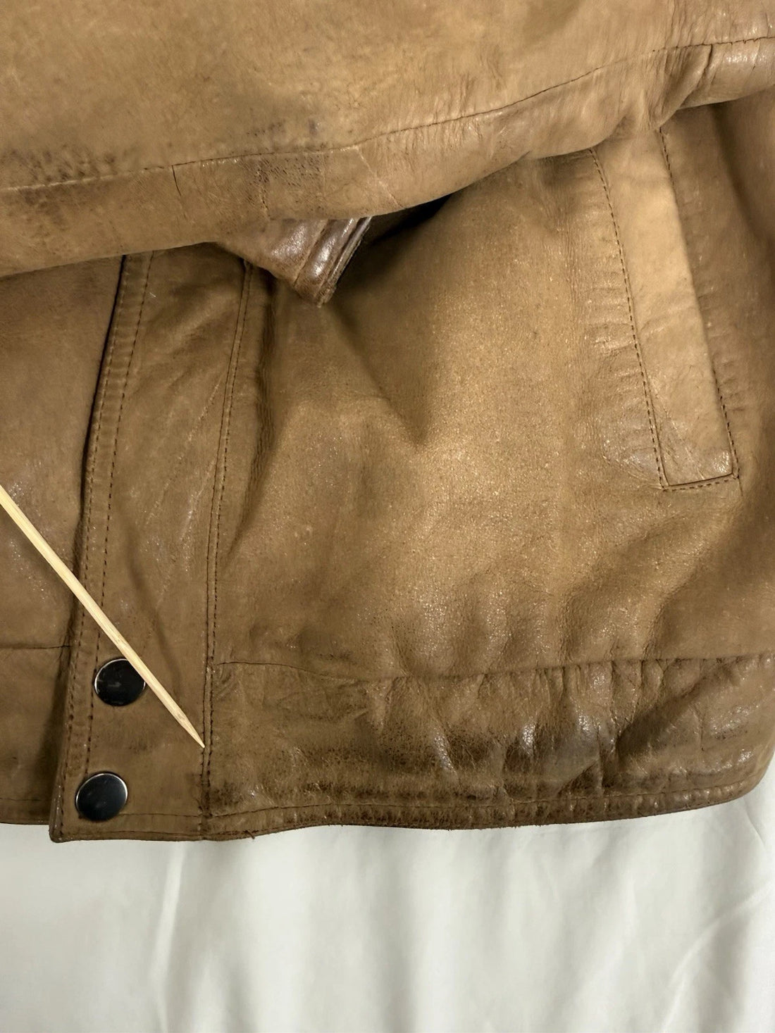 Leather Bomber Jacket Size Medium Brown
