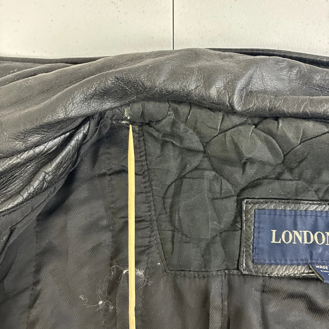 Vintage London Fog Leather Bomber Jacket Size Large Black