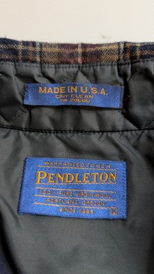 Vintage Pendleton Wool Lodge Button Up Shirt Size Medium Plaid