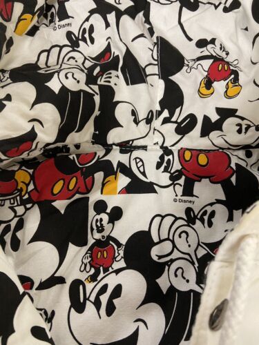 Vintage Mickey Mouse Disney Parka Jacket Size Small Big Face Reversible AOP