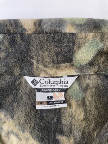 Vintage Columbia Performance Hunting Gear Camo Fleece Jacket Large Camouflage