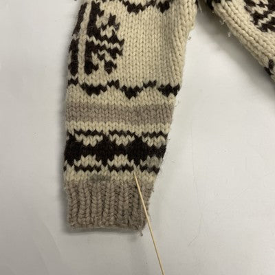 Vintage Snowflake Wool Knit Cowichan Sweater Size Large