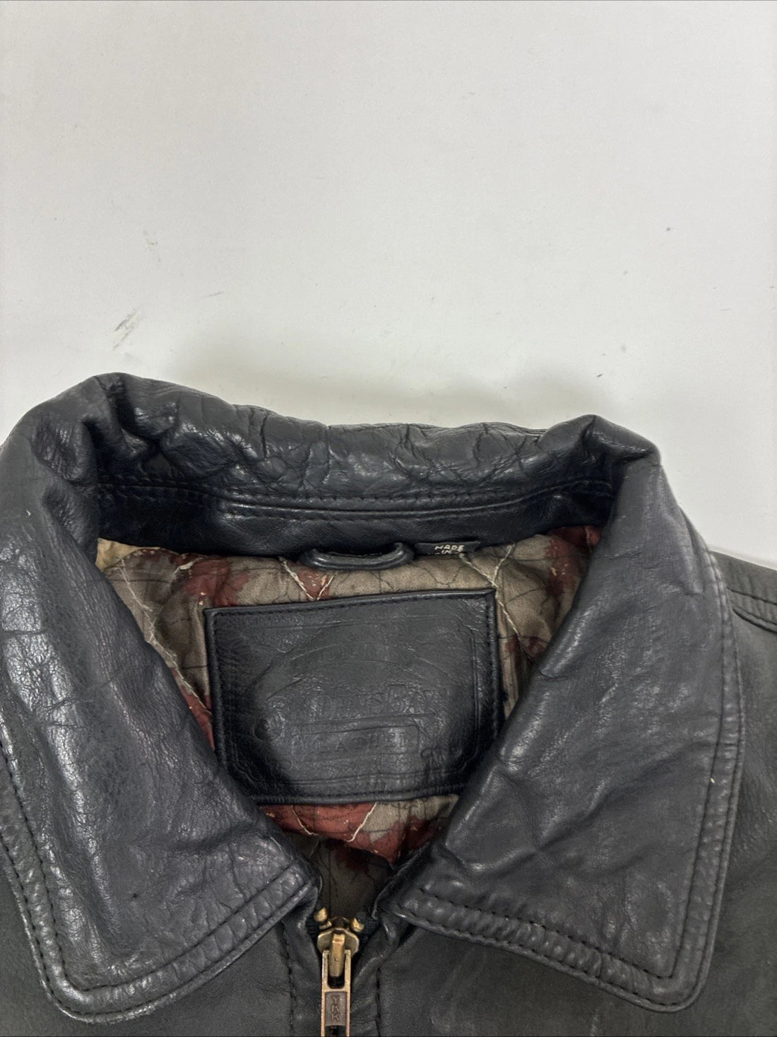 Vintage St. John's Bay Leather Bomber Jacket Size Medium