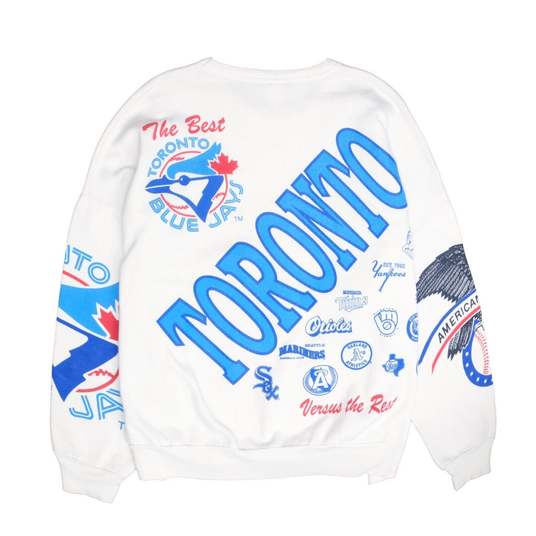Vintage 90s MLB Toronto Blue Jays Baseball Sweatshirt Blue 