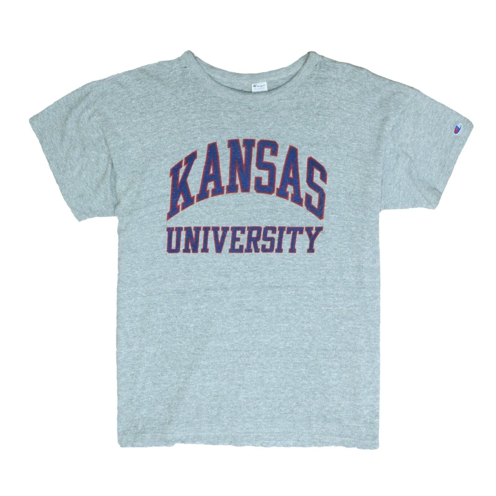 Vintage Kansas Wildcats Champion T-Shirt Size XL Gray 80s NCAA