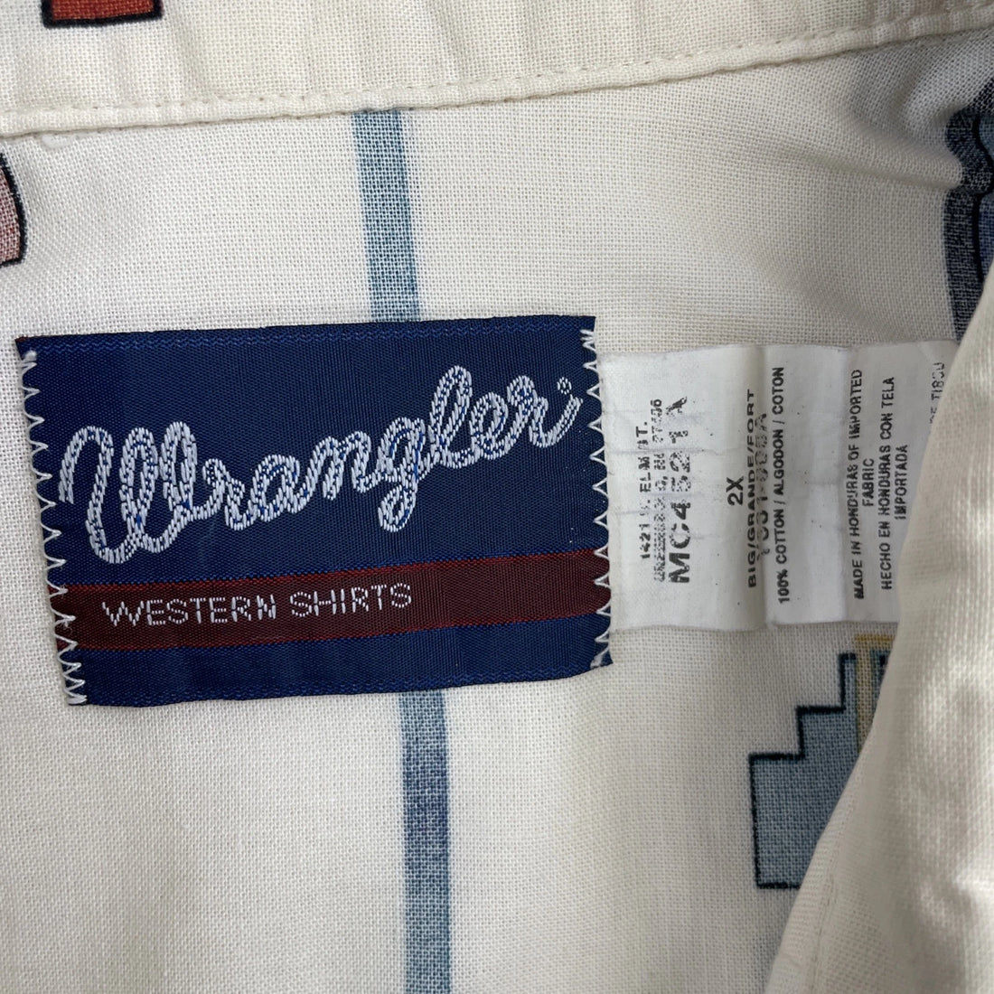 Vintage Wrangler Western Aztec Pearl Snap Shirt Size 2XL
