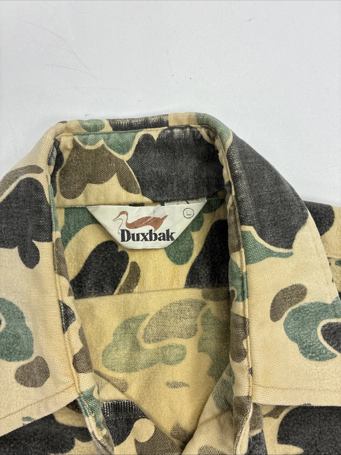 Vintage Duxbak Duck Camo Button Up Shirt Size Large