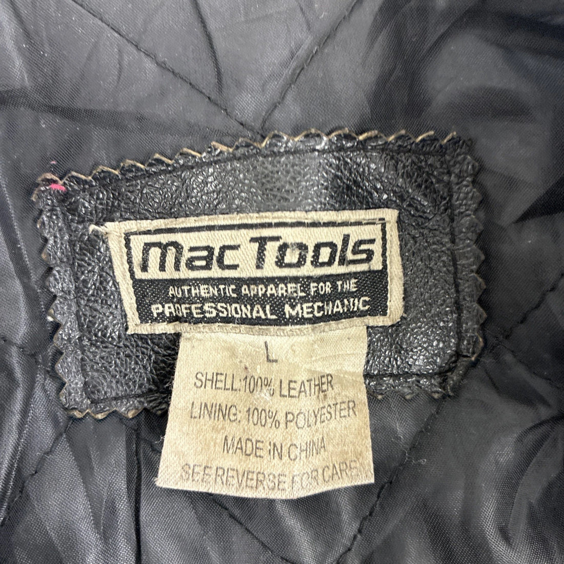 Mac Tools Leather Bomber Jacket Size Large