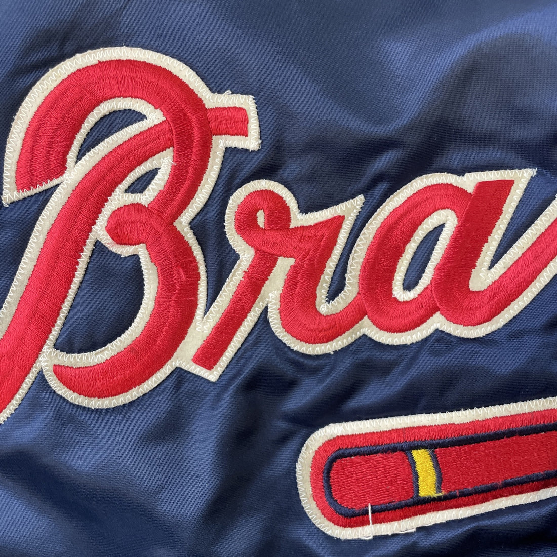 Vintage Atlanta Braves Starter Satin Bomber Jacket XL Diamond Collection 90s MLB