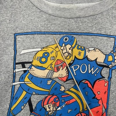 Vintage Football Player Crewneck Sweatshirt Size XL 90s