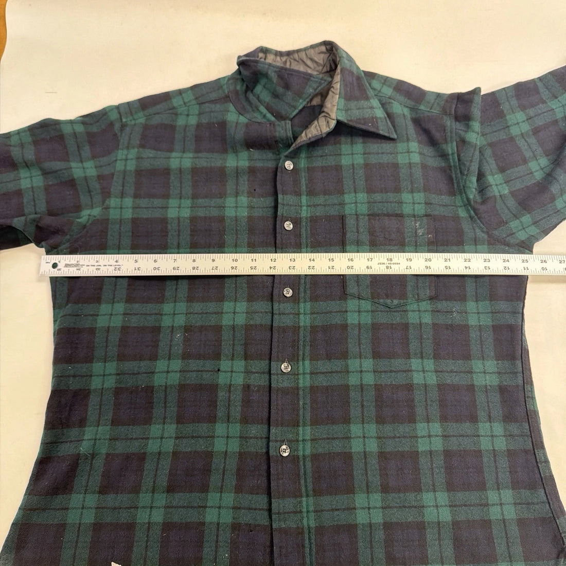 Vintage Pendleton Wool Lodge Button Up Shirt Size XL Green Plaid