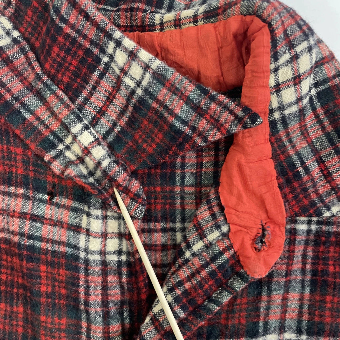 Wool Button Up Shirt Size Medium Red Plaid