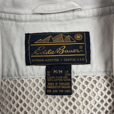 Vintage Eddie Bauer Fishing Vest Jacket Size Medium Tan