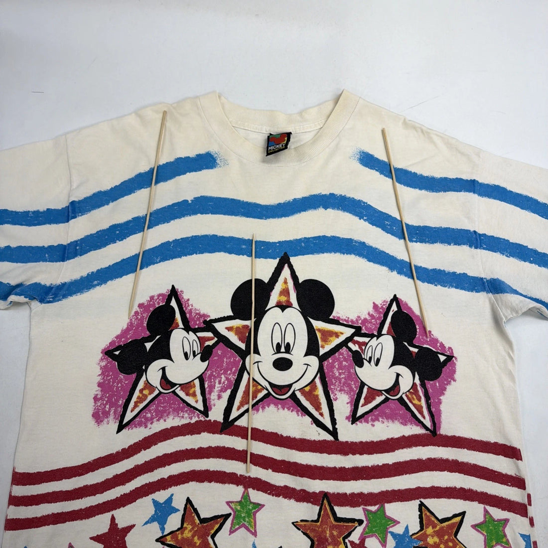 Vintage Mickey Mouse Star Disney T-Shirt Size 2XL All Over Print