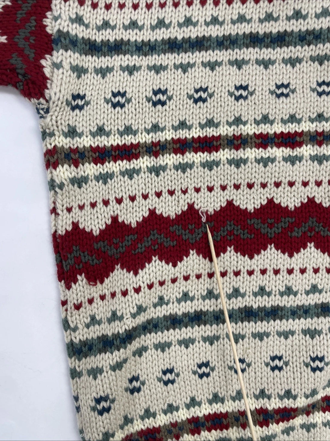 Vintage Peter England Knit Crewneck Sweater Size Large Fair Isle
