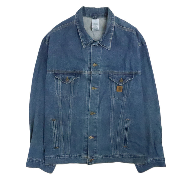 Carhartt Denim Trucker Work Jacket Size 3XL Tall J12 DST