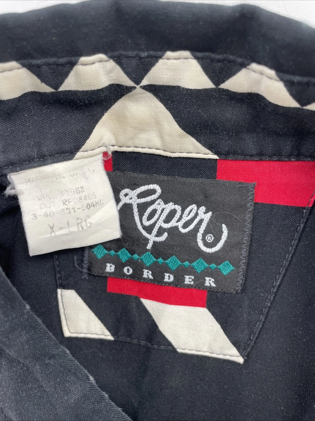 Vintage Roper Western Aztec Button Up Shirt Size XL