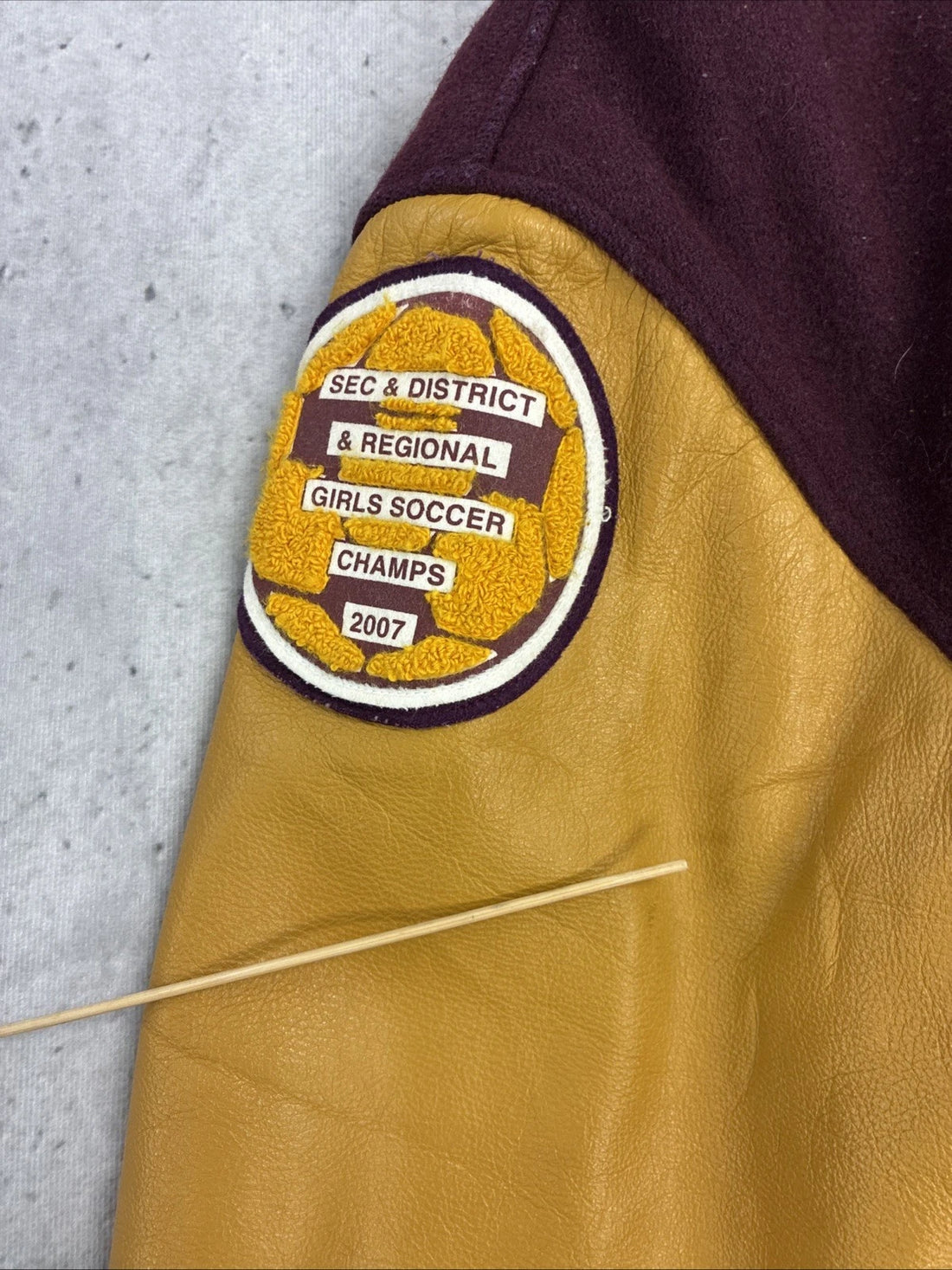 Vintage Dexter Dreadnaughts Soccer Leather Wool Varsity Letterman Jacket Small