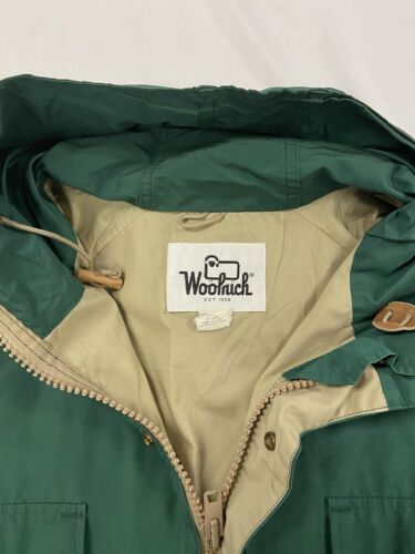 Vintage Woolrich Field Work Coat Jacket Size XL Green 80s