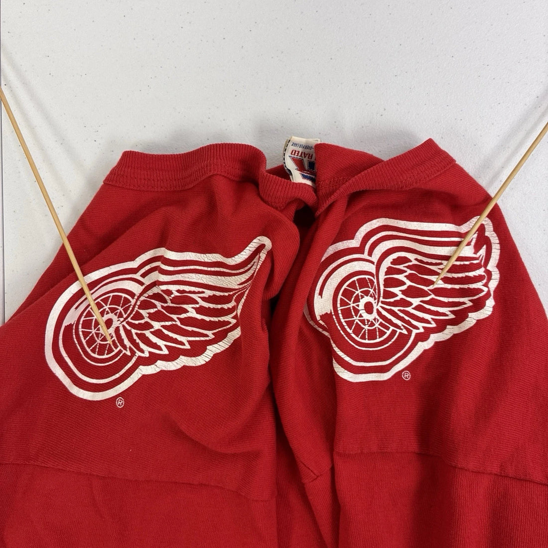 Vintage Detroit Red Wings Raglan T-Shirt Size Large 90s NHL