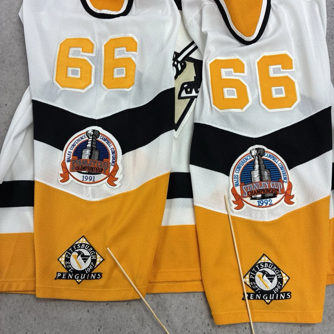 Vintage Pittsburgh Penguins Mario Lemieux Athletic Knit Jersey Size 2XL 90s NHL