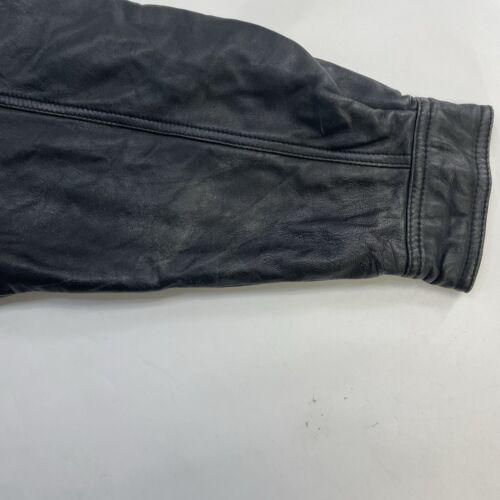 Vintage Leather Bomber Jacket Size Large Black