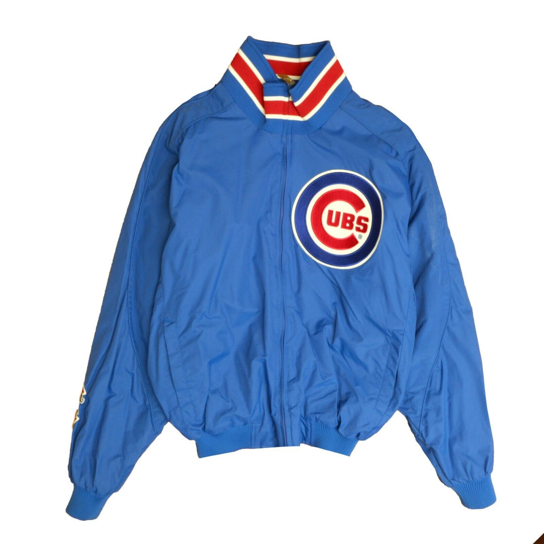 Chicago Cubs Majestic Dugout Bomber Jacket Size Medium Blue MLB